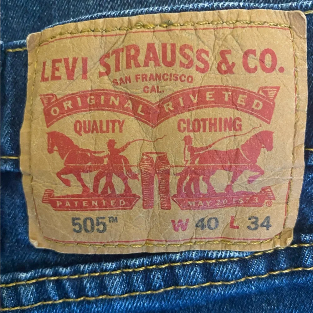 Levi's Men's Strauss & CO  505 Stretch Leg Jeans in Dark Blue Size W 40 L 34